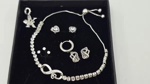 Damen Schmuckset: Anhänger Piercing-Ring Pandora Ohrringe Ketten Silber - Bild 1 von 15