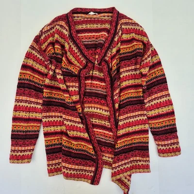 Cárdigan MONSOON Rojo Medio Mujer Manga Larga Frente Abierto Azteca Foto 1 de 4