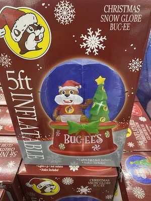 Buc-ees 5 Ft Christmas Inflatable Snowglobe Bucees Buc-ee’s Beaver Snow