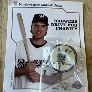 Vintage 2008 Milwaukee Brewers Corey Hart #1 Pin - Picture 1 of 10