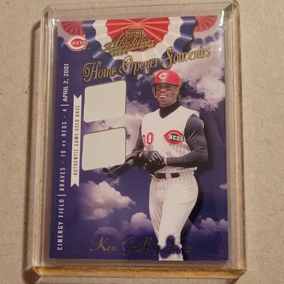 Playoff Absolute Home Opener Souvenirs 2001 Ken Griffey Jr GU doble base 185/200 Foto 1 de 2