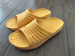 Hoka One One Recovery Slide Sandal Amber Yellow Shell Coral Men's Size 13 - Picture 1 of 5