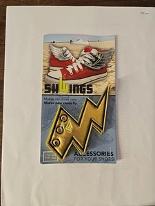 (New) Loot Crate Showings Gold Foil Lightning Bolt Shoe Accessories - Picture 1 of 3