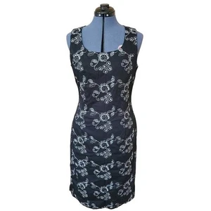 Vintage Jolibel besticktes ärmelloses schwarzes Midikleid Gr. 10 - Bild 1 von 9