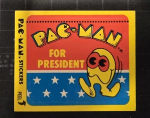 1980 Fleer PAC-MAN For President Sticker card #12 Midway Video Game Vintage  - Picture 1 of 2
