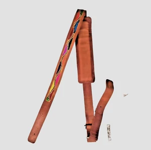 Correa de ukelele ajustable de cuero genuino hecha a mano guitarra mandolina marrón hecha a mano - Imagen 1 de 8