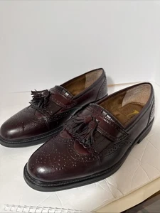 Neu FRENCH SHRINER BENNETT ECHTLEDER BRAUN ZWEIFARBIG FLÜGELSPITZE QUASTE SCHUHE 8,5 - Bild 1 von 13