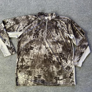 Kryptek Pullover Uomo 3XL Grigio Marrone Raid Mimetico Quarto Zip Manica Lunga Caccia - Foto 1 di 12