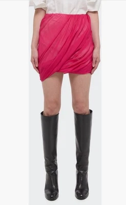 Minifalda Helmut Lang Dobladillo Burbuja Seda Rosa Fucsia Talla 0 XS Nueva con Etiquetas $350 Foto 1 de 4