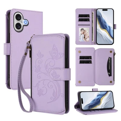 Magnetic Multi Card Slot Zipper Leather Stand Shockproof Case For Various Covers - Image 1 of 4