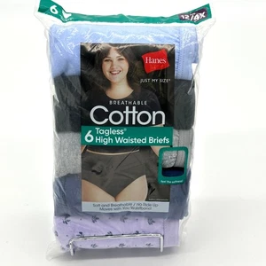 Hanes Women's Cotton High Waisted Briefs Just My Size 12 / 4X Underwear 6 pk - Picture 1 of 9