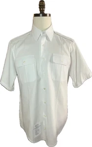 U.S MILITARY ISSUE ARMY MEN'S WHITE DRESS SHIRT SHORT SLEEVE 14 14.5 15.5 16.5 - Picture 1 of 12