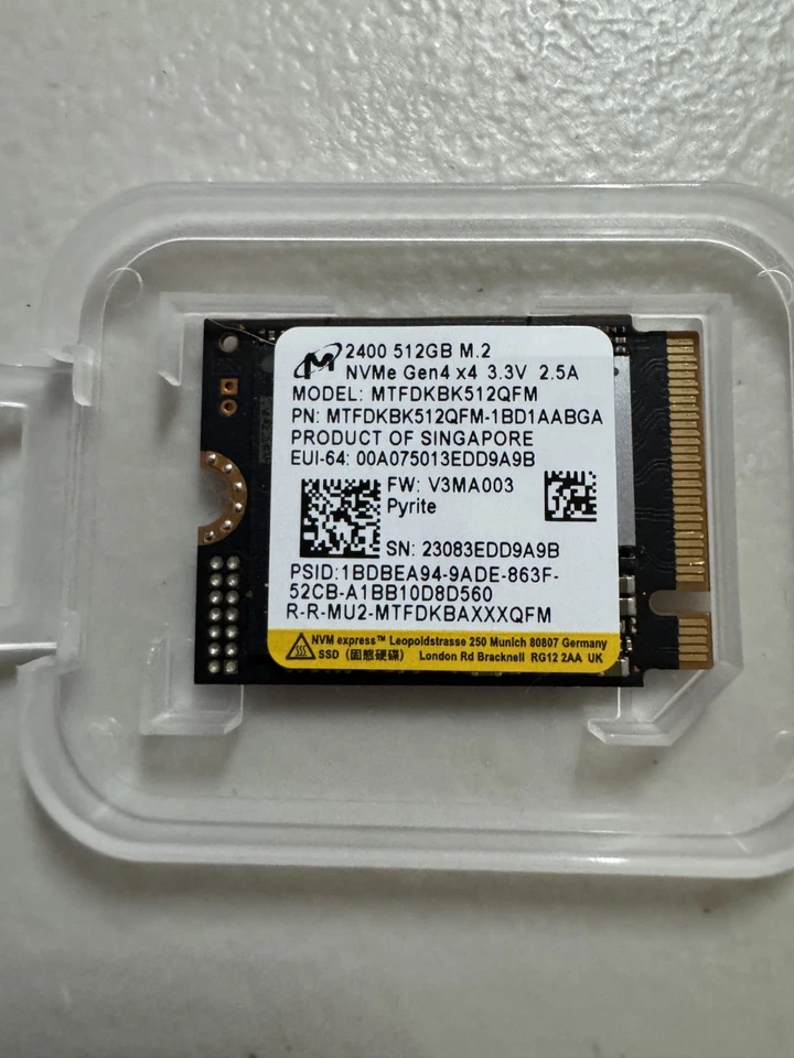 Micron 2400 512GB 2230 NVMe SSD - Image 1 of 1