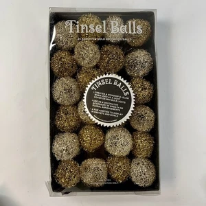 Departamento Juego de 56 bolas de oropel vintage de plata y oro - Imagen 1 de 4