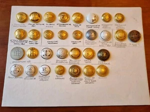 Original Skandinavische Handelsmarine Reedereien 31 Knöpfe kommentiert Set - Bild 1 von 13