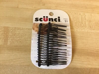 Scunci Side Combs (2) (2005) New/carded Black - Image 1 of 2