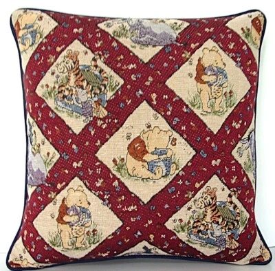 Almohada tapiz bloques repetitivos Disney Winnie The Pooh, Eeyore & Tigger nueva Foto 1 de 4