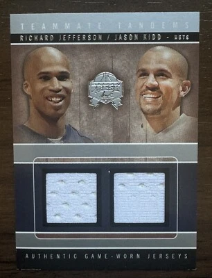 2004-05 Skybox Fresh Ink TEAMMATE TANDEMS JERSEYS Jason Kidd & Richard Jefferson - Image 1 of 2