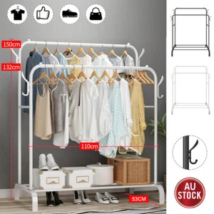 Clothes Storage Rack Garment Rail Stand Wardrobe Shoe Organiser Hanger Shelf AUS - Picture 1 of 14