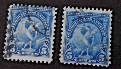 2 1932 US Stamps Scott # 719 - 5 Cent - Olympics - Used/NG/NH/VF - Image 1 of 2