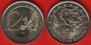 Italy 2 euro 2005 "European Constitution" BiMetallic coin UNC - Picture 1 of 1