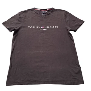 Tommy Hilfiger T-Shirt Herren Medium Schwarz Kurzarm Spellout Logo Crewneck Tee - Bild 1 von 4