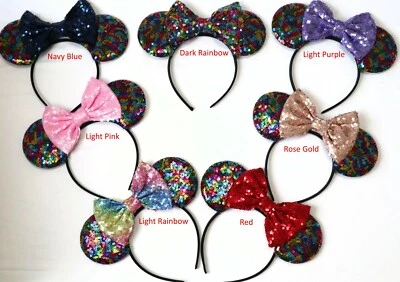 Orejas de Minnie arco iris, orejas de Mickey Mouse arco iris, orejas de Disney arco iris HECHAS A MANO Foto 1 de 4