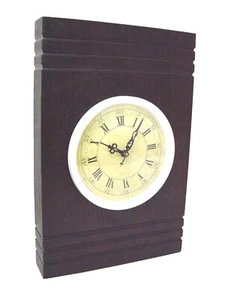 (28357) RELOJ PARED Y SOBREMESA MADERA MEDIANO LINEAS NEGRO - Foto 1 di 4