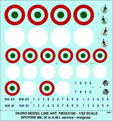 TAURO MODEL TM32/2108 SPITFIRE Mk.IX ITALIAN VERSION SCALA 1:32 - Immagine 1 di 3