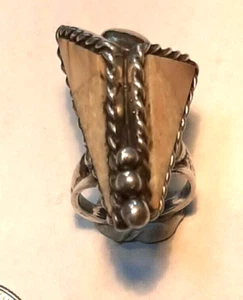 Silver Ring with Flat Stones - Picture 1 of 9