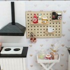 Miniature Dollhouse Wooden Hole Board Storage Rack Kit for Office 1/12th Scale