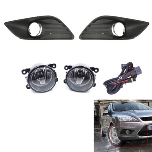 Car Fog Light + Grille Cover W/Wire Kit For Ford Focus 09-11 2DR Bulb - Picture 1 of 9