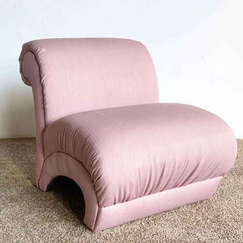 Postmodern Sculptural Curved Pink Lounge Chair Cover