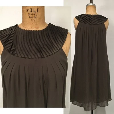 VESTIDO Paul & Joe Sister Taupe Seda Cóctel Cambio Crepé Gasa Sin Mangas 36  Foto 1 de 4