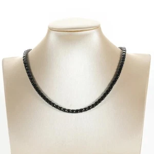 5mm Black Real Moissanite Tennis Necklace for Men Women S925 Silver Pass Tester - Picture 1 of 15