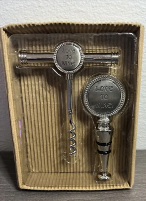 Thirstystone Love to Wine Bottle Wine Stopper and Cork Screw 2 Piece Gift Set - Image 1 of 3