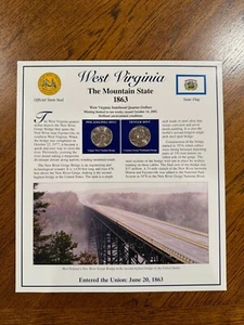 2005 West Virginia Statehood Commemorative Quarters Panel P&D, PCS, Stamps - Picture 1 of 2