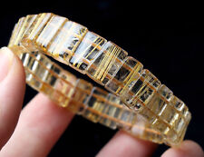  Natural Quartz Golden Hair Rutilated Titanium Crystal Bangle Bracelet
