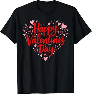 Happy Valentine_s Day Love Heart Men Women Couple Matching T-Shirt - Picture 1 of 3