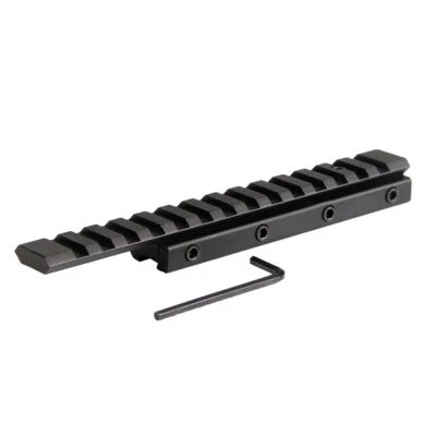 Scope Mount 14 Slots Extension Base Dovetail 11mm to 20mm Picatinny Rail - Image 1 of 4
