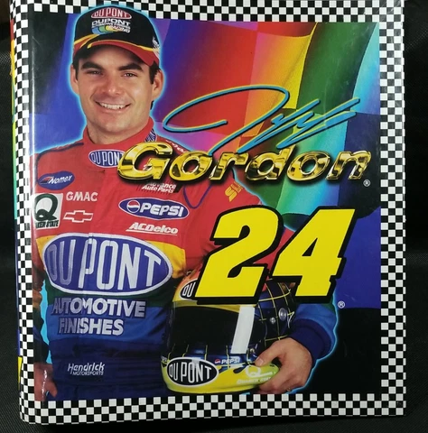 VTG Rare Jeff Gordon 24 Top Flight 1998 3 Ring Binder Folder Nascar Bio Storage Cover