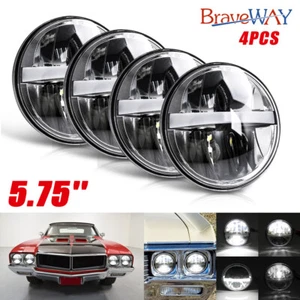 DOT 4pcs 5-3/4 5.75" Round LED Headlights Hi/Lo Beam For Buick GS 455 1970-1972 - Picture 1 of 12