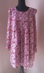 LC LAUREN CONRAD WOMENS SIZE MEDIUM FLORAL DRESS WITH PLEATED BODICE - Picture 1 of 5