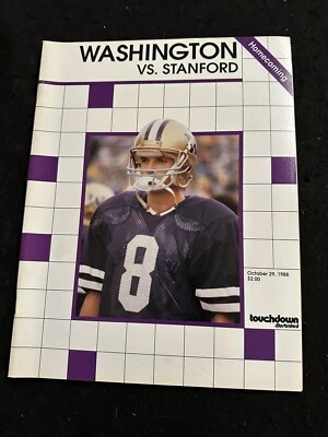 1988 NCAA Football Program Washington Huskies VS Stanford Cardinals OCT 29TH - Image 1 of 3