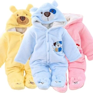 Cartoon Hooded Baby Jumpsuit, Baby Romper, Baby Coveralls - Picture 1 of 28