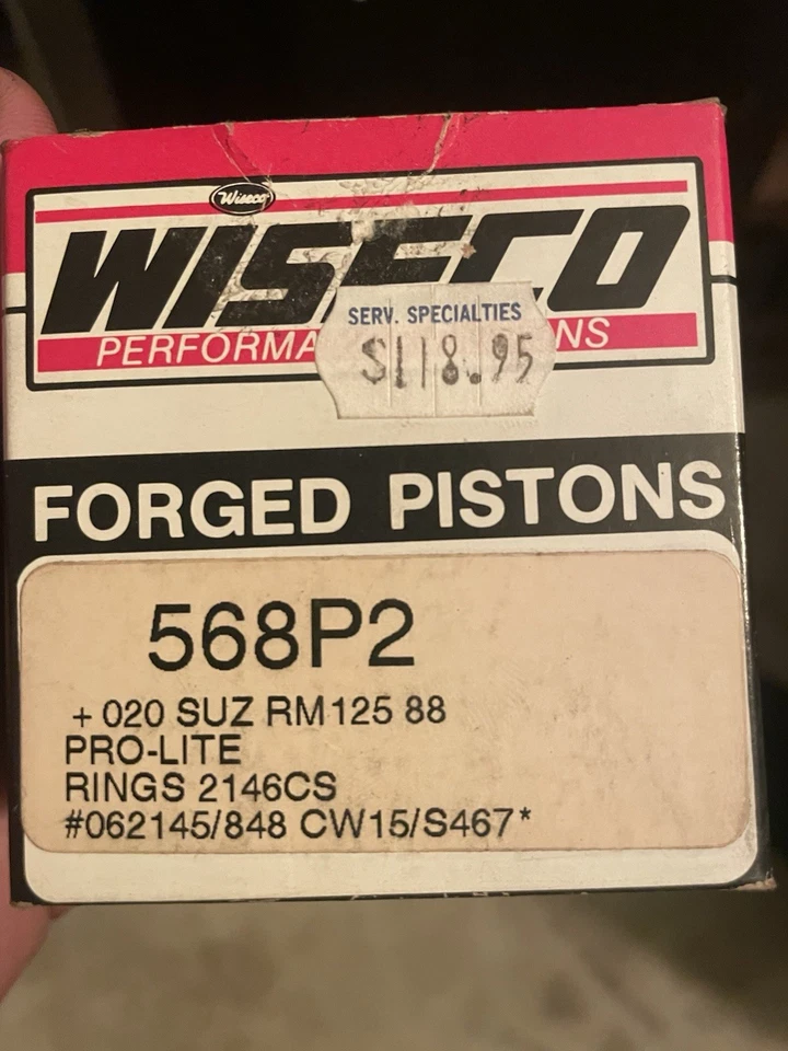 Wiseco 568P2 Piston Kit – Suzuki RM125 (1988) – Pro-Lite +0.020” Oversize - Image 1 of 1