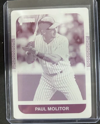 2021 Panini Donruss Baseball Paul molitor placa de impressão magenta 1/1 - Imagem 1 de 2