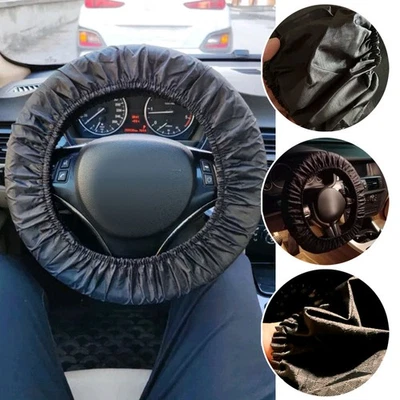 Car Steering Wheel Anti-Scratch Protector Stretch Cover Dustproof Accessories - Image 1 of 4