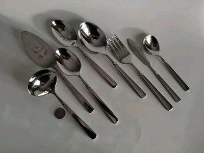 Conjunto de utensílios de servir Oneida Easton 8 peças brilhante contemporâneo - Imagem 1 de 4