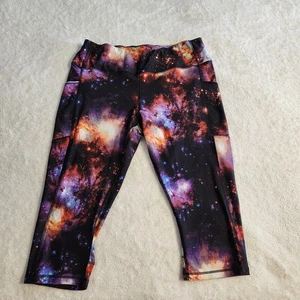 Avia Damen Galaxy Print Capri Legging mit Seitentasche XL (16-18) Training Gym - Bild 1 von 11